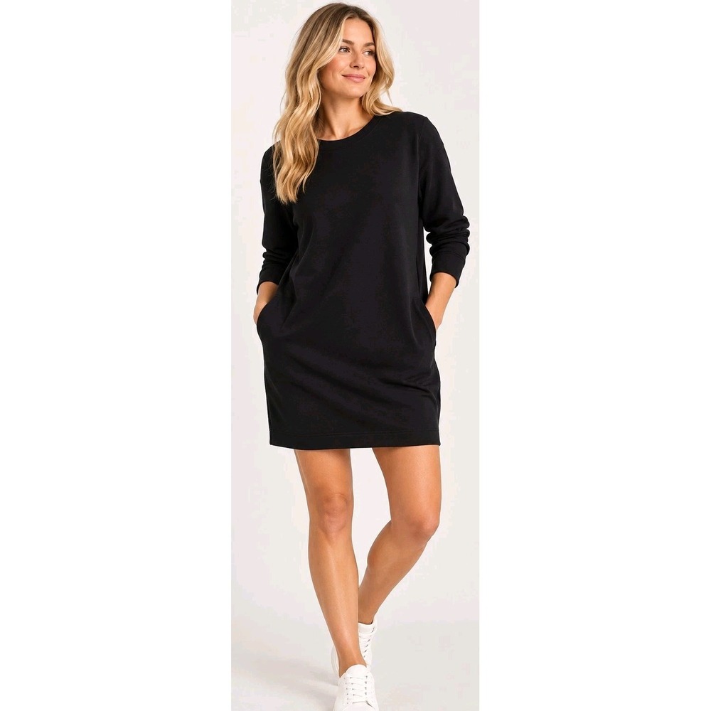 NEW Spanx AirEssentials Womens Dress Long Sleeve Pocket Quiet Luxury Black L